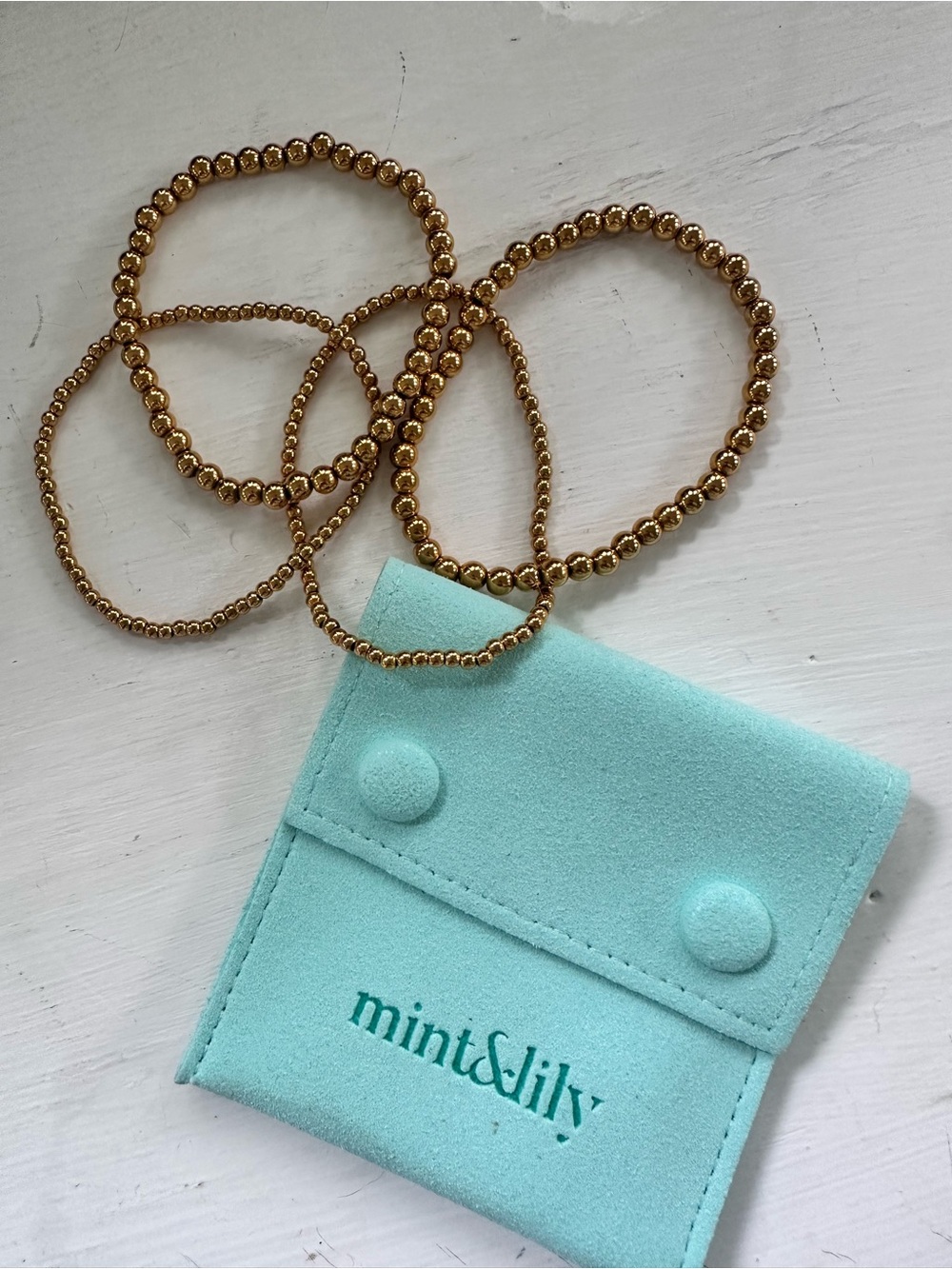 Mint & Lily gold bead bracelets